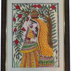 Best Madhubani Painting Art - Lady Carrying Water – Handcrafted Rang by Archna